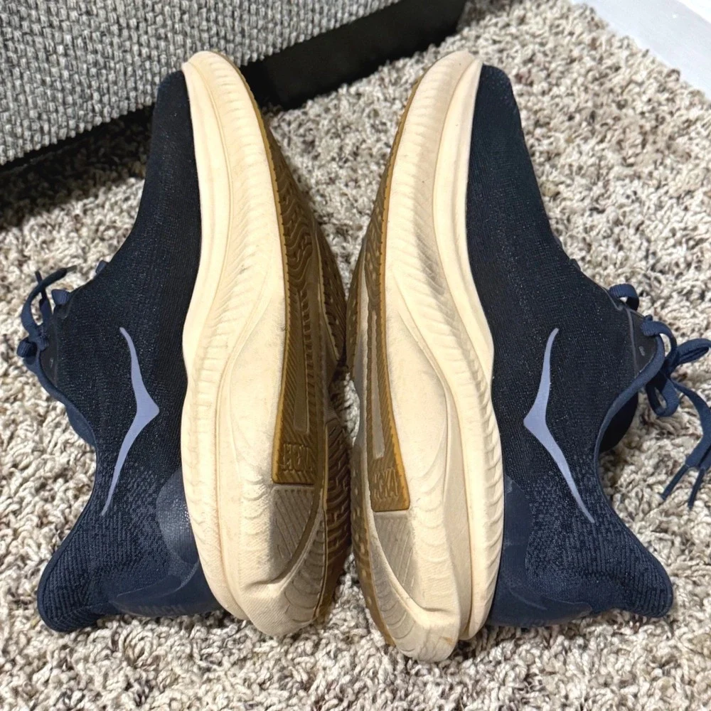 Hoka Mach 6 Mens 10.5 Navy Oat Milk Running Shoes Sneakers 1144032 VCK